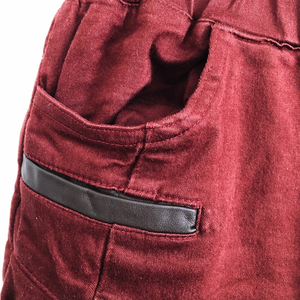 Burgundy straight legged pants